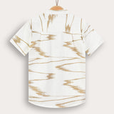 חולצה מכופתרת הדפס אבסטרקטי - בז'
