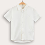 Button-down shirt with collar - cream and black