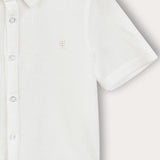 Button-down shirt with collar - cream and black