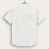 Button-down shirt with collar - cream and black