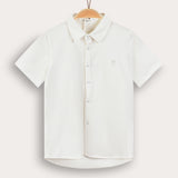 Button-down shirt with collar - cream