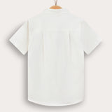 Button-down shirt with collar - cream