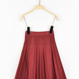 חצאית סריג קפלים - בורדו