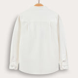 Button-down shirt with Chinese collar - cream