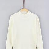 חולצת סריג חצי גולף - שמנת