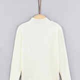 חולצת סריג חצי גולף - שמנת