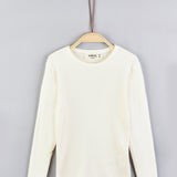 חולצת סריג ריב - שמנת