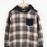 קפוצ'ון משבצות עם כפתורים - נייבי