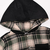 קפוצ'ון משבצות עם כפתורים - ירוק