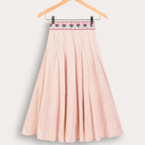 חצאית חגורה מעוטרת - ורוד