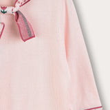 Ribbon-tied knit shirt - pink