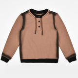 חולצת כפתורים עם שרוכים - חום