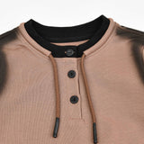 חולצת כפתורים עם שרוכים - חום