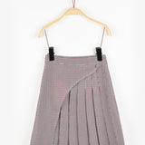 חצאית מעטפת משבצות - בורדו