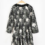 שמלת כיווצים פרחונית - ירוק