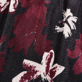 שמלת כיווצים פרחונית - בורדו