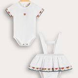 סט בגד גוף וסרפן - שמנת