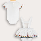 סט בגד גוף וסרפן - שמנת