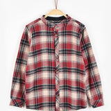 חולצת משבצות עם צווארון סיני - אדום