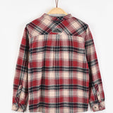 חולצת משבצות עם צווארון סיני - אדום