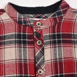 חולצת משבצות עם צווארון סיני - אדום