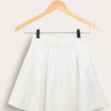 Chasing Pleated Poplin Skirt - White