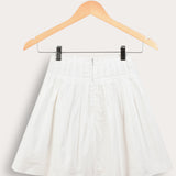 Chasing Pleated Poplin Skirt - White