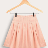 Chasing Pleated Poplin Skirt - Orange
