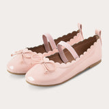נעלי בלרינה עם סרט - ורוד