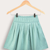 Chasing Pleated Poplin Skirt - Green