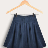 Chasing Pleated Poplin Skirt - Blue