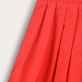 Chasing Pleated Poplin Skirt - Red