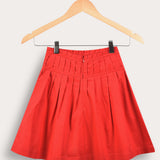 Chasing Pleated Poplin Skirt - Red