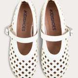 נעלי בובה עם אבזם - שמנת