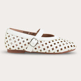 נעלי בובה עם אבזם - שמנת