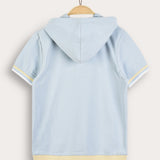 חולצה קייצית עם קפוצ'ון - תכלת