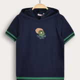 חולצה קייצית עם קפוצ'ון - נייבי