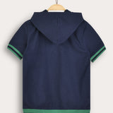 חולצה קייצית עם קפוצ'ון - נייבי