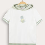 חולצה קייצית עם קפוצ'ון - לבן