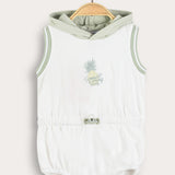 Sporty overalls with hood - cream
