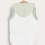 Sporty overalls with hood - cream