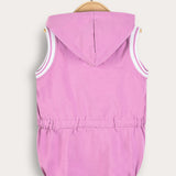 Sporty overalls with hood - pink