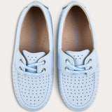 נעלי מוקסין עם שרוכים - תכלת