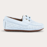 נעלי מוקסין עם שרוכים - תכלת