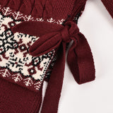 אוברול בשילוב וסט סריג - בורדו