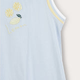 Hoodie sarafan with a ribbed finish - light blue