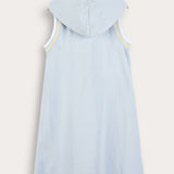 Hoodie sarafan with a ribbed finish - light blue