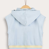 אפודת קפוצ'ון ספורטיבית - תכלת