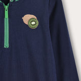 Ribbed zip-up shirt - Navy