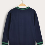 Ribbed zip-up shirt - Navy